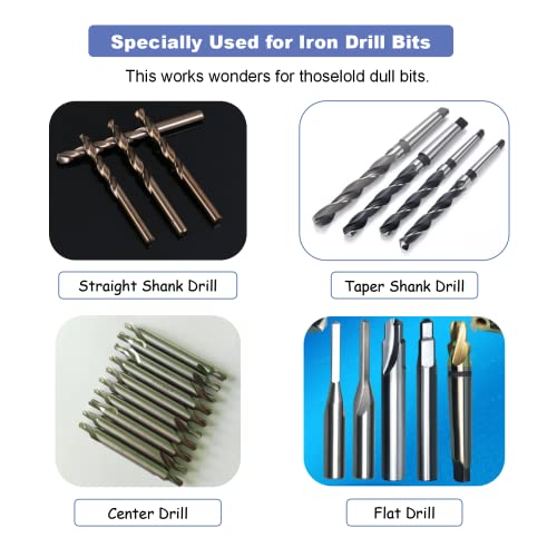 Cheerock 2Pcs Portable Drill Bit Sharpener Grinder Drill Bit Set Sharpener, Sharpening Drill Bit Tool For Metal Iron Drill Polishing Drill Grinder Grinding, With 4Pcs Grinding Wheel #TOP5