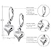 555Jewelry Stainless Steel Heart Shaped Earrings for Women - Silver Heart Hoop Earrings, Heart Love Cute Dangle Drop Lever Back Earrings - 1.1 inches