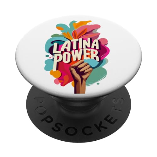 Hispanic Heritage Latina Power Flowers Mujeres Groovy Retro PopSockets PopGrip Intercambiable