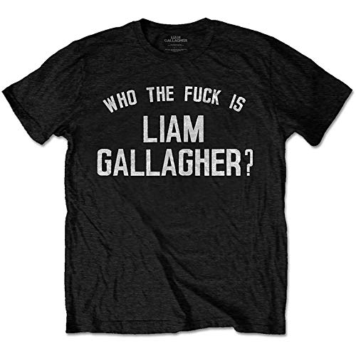 Liam Gallagher Mens Tshirt -L- Who The Fuck Is Black