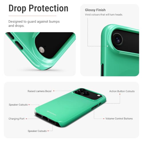 Image of DailyObjects Enamel Bumper MagSafe Case for iPhone Air Compatible with Mag-Safe Wireless Charging | Mint Hybrid Magnetic Back Cover