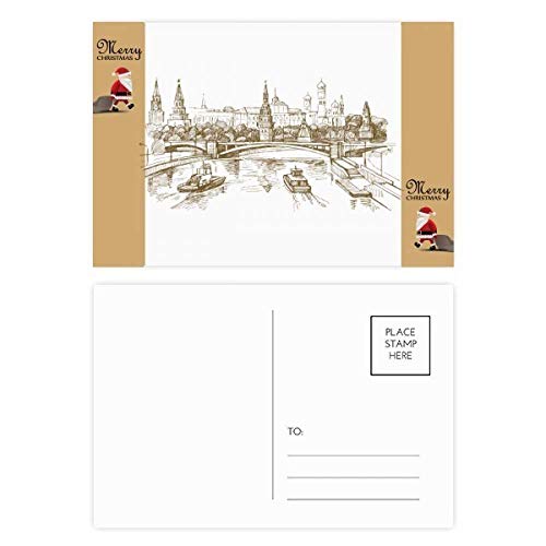 Cartes postales remerciement paysage pont de rivière imprimées sur papier premium