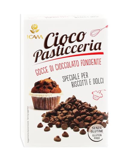 Icam Ciocopasticceria Gocce di Cioccolato Fondente Extra, Decorazione per Biscotti