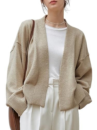 WDIRARA Women's Wrap V Neck Long Sleeve Tie Front Belted Cardigan Casual Sweater2