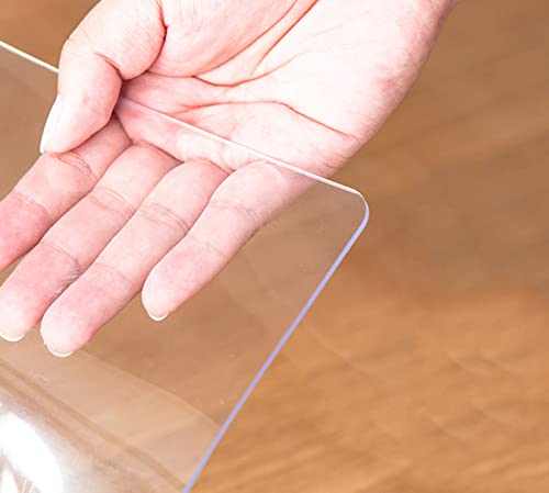 Protetores de mesa transparentes de 1,5 mm de espessura em PVC, protetores de mesa em plástico, toalhas de mesa à prova de água, cozinha, sala de jantar (50 x 50 cm (19,69 x 19,69 pol), 1,5 mm)