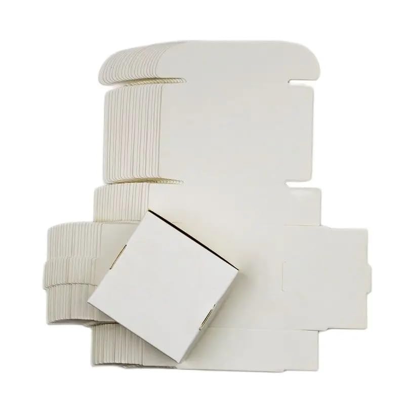 Kraft Geschenkboxen 50 Teile/los Blank Kraft Handgemachte Seife Box Weiß Karton Papier Schmuck Box Hochzeit Party Favor Schwarz Handwerk Geschenk Box (Color : Black, Size : 7x7x2.2cm)