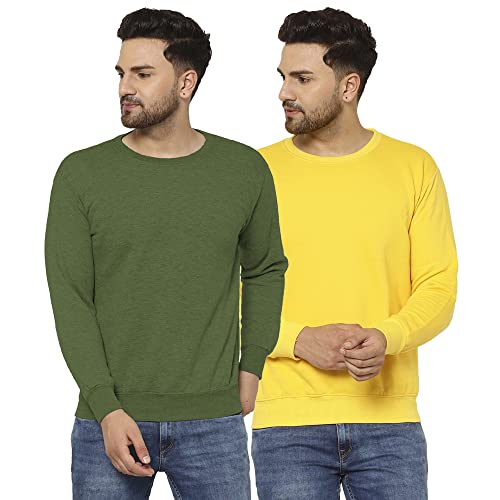 Image of Mack Jonney Fleece Round Neck Sweatshirt for Men (Pack of 2)-SW RN OLV RST 02-P