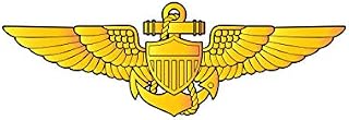 fagraphix Gold Navy Aviator Wings Sticker Decal Self Adhesive Logo Naval Pilot Aviation 5.00" Wide