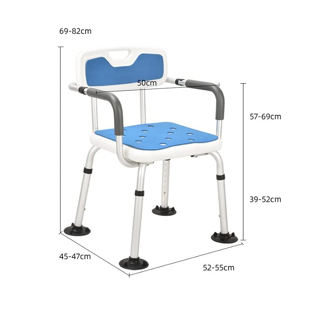 Taburete de Ducha Sillas de Ducha para Personas Mayores, Silla de Ducha para Personas Mayores de Trabajo Pesado con Respaldo, Asistencia de Altura Ajustable, Personas Mayores y Tabu