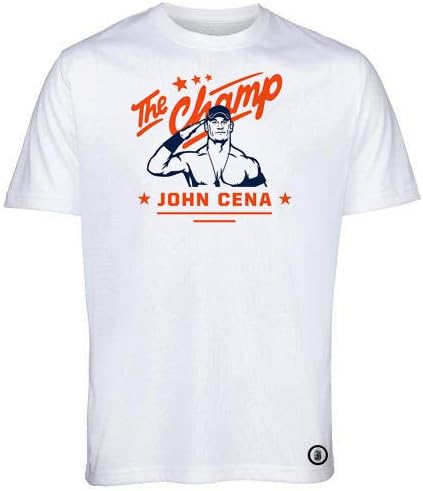 Indian Colour Labs The Champ John Cena White Half Sleeve T-Shirt