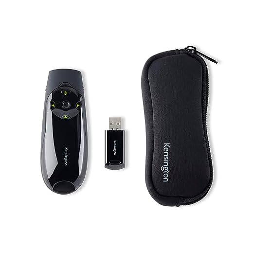 Kensington Expert Wireless Presenter with Green Laser Pointer and Cursor Control (K72426AMA)