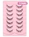 Wispy Strip Lashes Natural Look C Curl Volume False Eyelashes Short Mink Lashes 3D Classic Fake Lashes Small Fairy Eye Lashes Pack 15mm 83-SHE CUTE