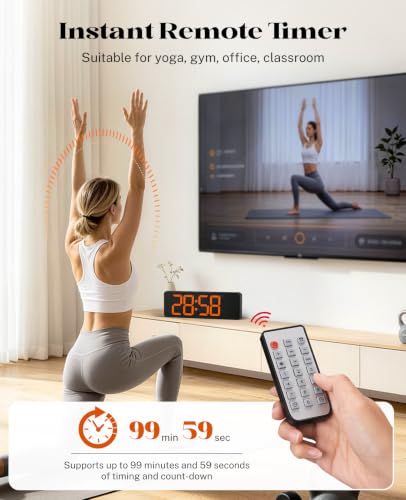Image of Digital Clock Large Display, 13 inch Large Wall Clock for Classroom | Big Led Wall Clocks with Remote Control,Date,Week,Alarm,Temp & DST for Bedroom,Living Room,Gym,Office