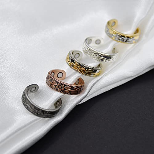 Vicmag Copper Magnetic Ring for Women Men 100% Solid Pure Copper Adjustable with Jewelry Gift Box