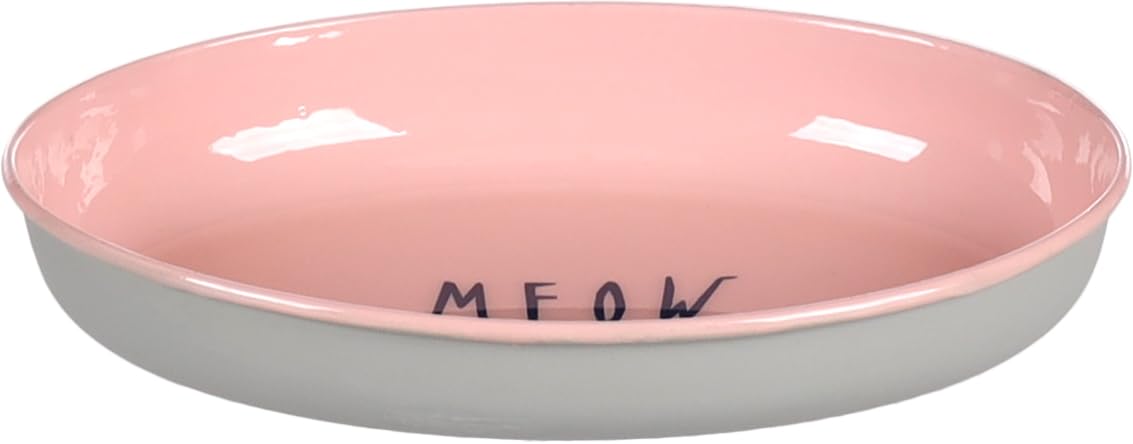 Flamingo FEEDING AND DRINKING BOWL CAT NELL STAINLESS STEEL PINK OVAL 275ML 16,5x11,5x3CM