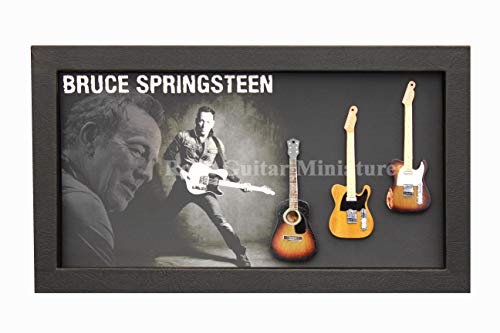 RGM9006 Bruce Springsteen - Guitarra en miniatura en marco Shadowbox