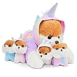 PixieCrush Snugababies Stuffed Dogs and Puppies Dressed in Removable Rainbow Unicorn Hoodie for Girls Ages 3 4 5 6 7 8 Years | Unicorn Gifts for Girls