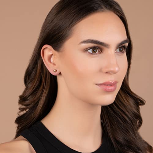 Pori Jewelers Premium 14K Gold Ball Stud Earrings - Available in Yellow, Rose & White Gold- Multiple Options Available2