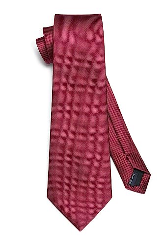 Image of HISDERN Mens Ties Solid Color Tie and Pocket Square Set Classic Woven Formal Neckties & Handkerchief Wedding Party