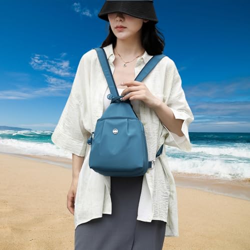 Waterproof 2-Way Commuter Bag with Anti-Theft Design, Convertible Travel Backpack Tote for Daily Commuting, Urban Life (Purple)2