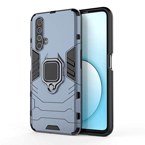 TANYO Funda para OPPO Realme X3 / X3 SuperZoom, Carcasa TPU/PC Hybrid Case con 360° Soporte, Robusta Silicona Estuche, Antigolpes Cover Caso Azul
