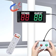 YZ Portable Electronic Scoreboard with 2 Button Control, Digital Scoreboard with Remote, Digital Cornhole Score Keeper, 12/24H Clock/Countdown Timer/Buzzer, Indoor&Outdoor Games