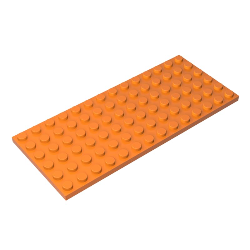3456 Foundation Plate Plate 6x14 10 Pieces GDS-527 Compatible with Lego Building Blocks Color:Orange