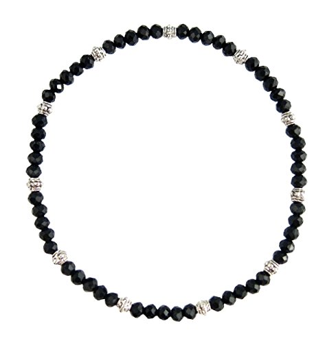 Stretch Bead Ankle Bracelet Anklet - Black (A28)