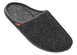  BeComfy Filzpantoffeln Slippers Damen Herren Unisex Filz Hausschuhe mit Filzsohle/Gummisohle Pantoffeln 36-46 EU (37 EU, Graphit Filzsohle)