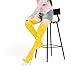 NUMALEO Yellow Women's Over the Knee Thigh High Boots Stiletto Pointed Toe Zipper Tall Boots Sexy High Heel Patent Long Boots for Women Fall Fashion Dress Boots Size 8.5
