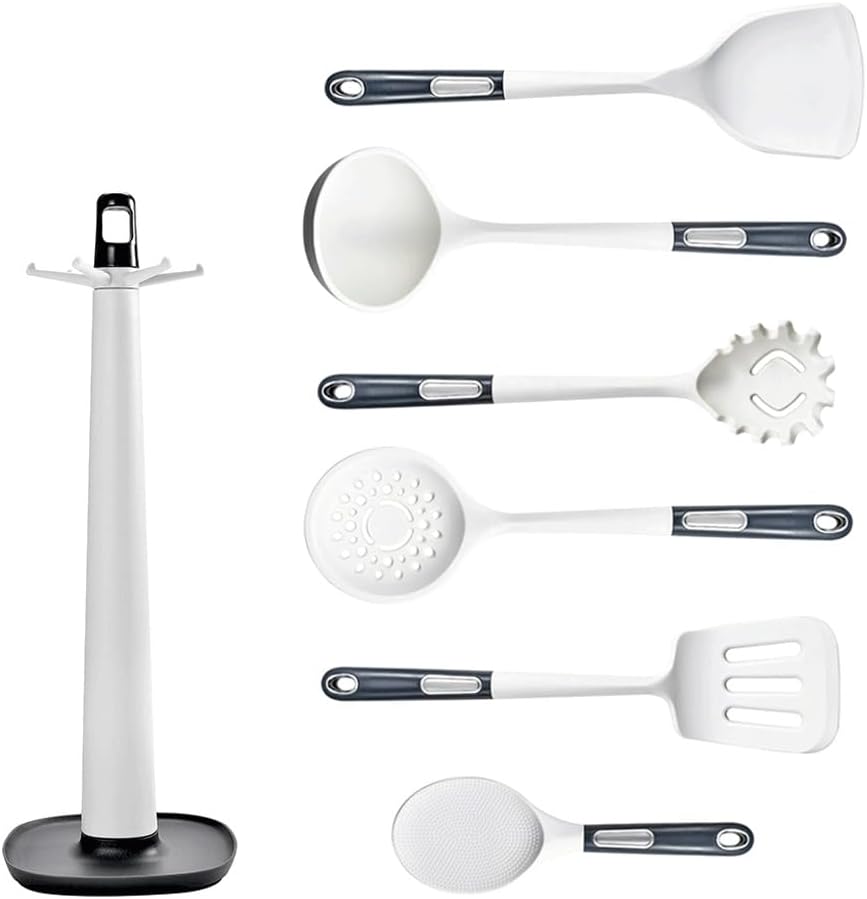 DUYHBAWRS-779 Spoon Slotted Spatula Shovel Kitchen Gadget Silicone Cooking Cake Baking Non-stick Cookware Utensils Kitchen Tools(7 pieces)