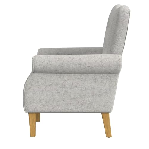 Image of Spatial Order Home Decor | Upholstered Rolled Arm Accent Chair | Accent Chairs for Living Room & Bedroom | Decorative Home Furniture - Neutral Gray Textured Solid