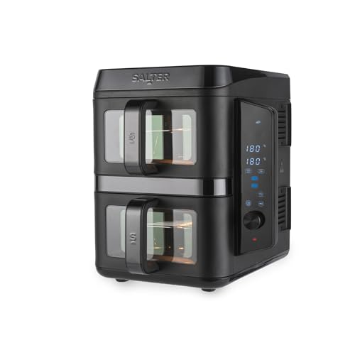 Salter Freidora De Aire Vertical Con Doble Cesta, 9l En Total 2x4.5l , Diseño Ahorrador De Espacio, 12 Funciones De Cocción Sincronizadas, Libre De Pfas Salter Freidora De Aire Vertical Con Doble Cesta, 9l En Total 2x4.5l , Diseño Ahorrador De Espacio, 12 Funciones De Cocción Sincronizadas, Libre De Pfas