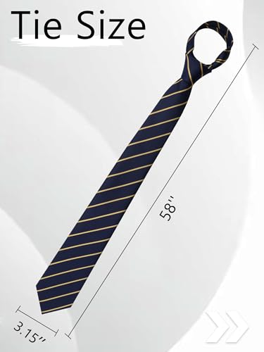 Image of Luckyvestir Striped Ties for Men Classic 3.15 inch Men's Tie Formal Neckties for Business Graduation Dinner Wedding