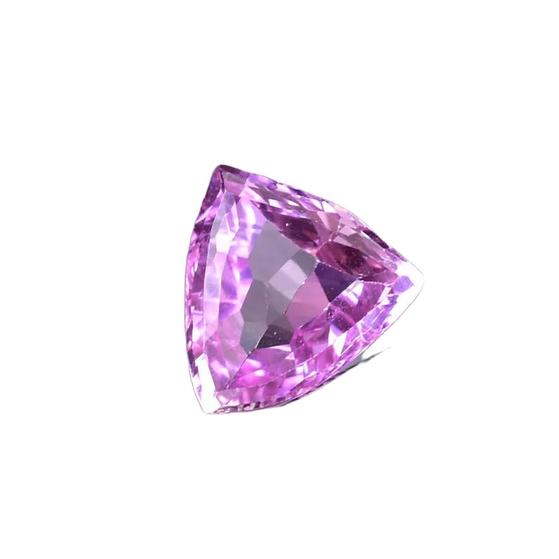 Morganite naturelle 14x14mm trillion : une gemme haut de gamme taillée pour la haute joaillerie