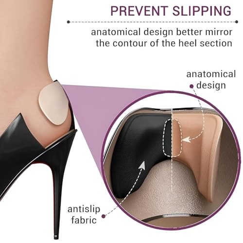 Image of Shoe Bite Protector and Heel Grips - Self-Adhesive Cushion Pads for Loose Shoes, Heel Pain Relief, Anti-Slip Inserts & Heel Pads for Men & Women - 1 Pair (Heel Liner)