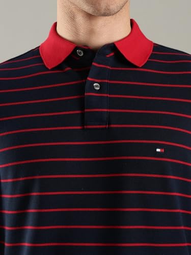 Image of Tommy Hilfiger Solid Regular fit Cotton Polo t-Shirt