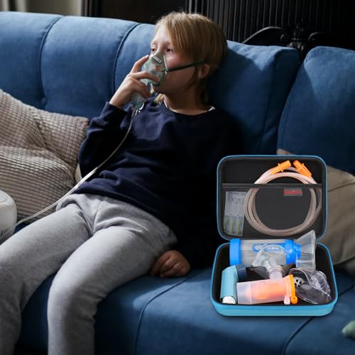 Image of Elonbo Carrying Case ​for Nebulizer Replacement Parts Kits /Asthma Inhaler /Inhaler Spacer Masks /Nebulizer Tubing Mouthpiece Accessories Replacement Set, Handheld Inhaler Nebulizer Bag (Case Only)
