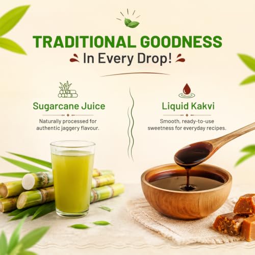 Image of Sweetch Natural Liquid Jaggery (Kakvi) 400 gm | Natural Sugarcane Gur Syrup | No Preservatives, Chemical-Free | Unrefined Traditional Liquid Gud for Tea, Milk & Daily Use
