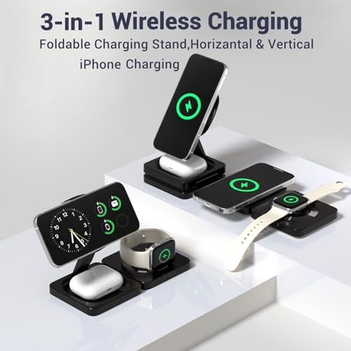 Image of 3 in 1 MagSafe Wireless Charging Station for iPhone AirPods Apple Watch