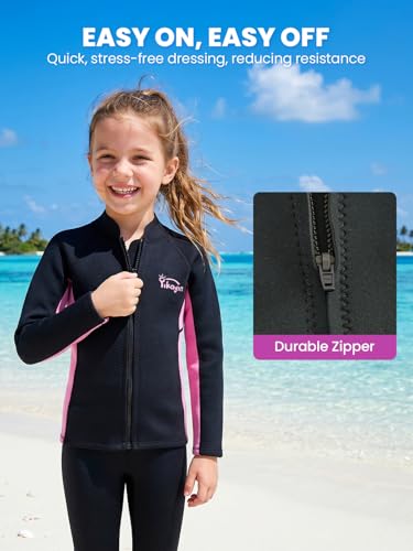 Kids Wetsuit Top para Niños y Niñas, Chaqueta de Natación Térmica de Neopreno 2mm miniatura 6