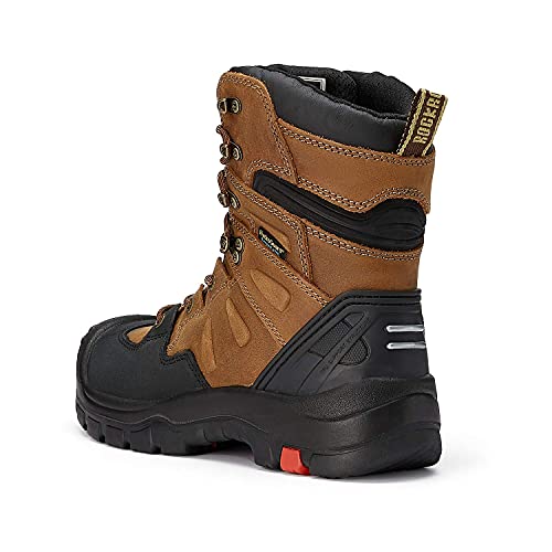 ROCKROOSTER Woodland - Men's 8" Waterproof Work Boots for Landscaping, Maintenance, Transportation and Utilities, Composite Toe, EH AK8693
