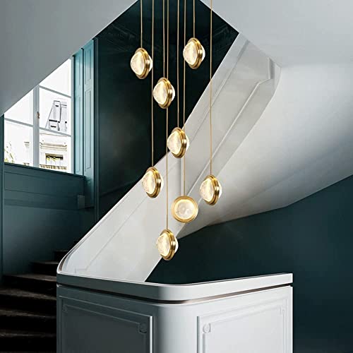 Lampe suspendue rétro HJLJKG extérieure allée balcon LED dorée - 4