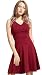 Heloise Women's A-Line Sleeveless V-Neck Pleated Little Wine Red Cocktail Party Dress (M, Wine Red)