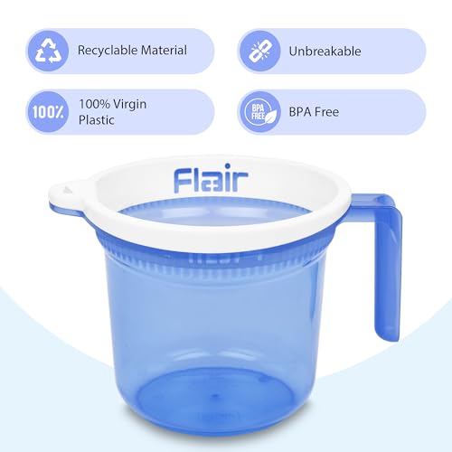 Image of FLAIR Estella Crystal Plastic Bath Mug 1.5 LTR - Durable, Lightweight & Stylish - Ideal for Daily Use in Bathroom & Kitchen (Blue)