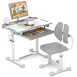 Premier Choix pour les Enfants : Ce bureau avec chaise est conçu pour les enfants de plus de 3 ans, avec pour objectif de fournir un environnement d'apprentissage confortable, ordonné et efficace. C'est idéal pour la Fête des Enfants ou Noël, pour que les enfants commencent leur parcours d'apprentissage plein d'enthousiasme.