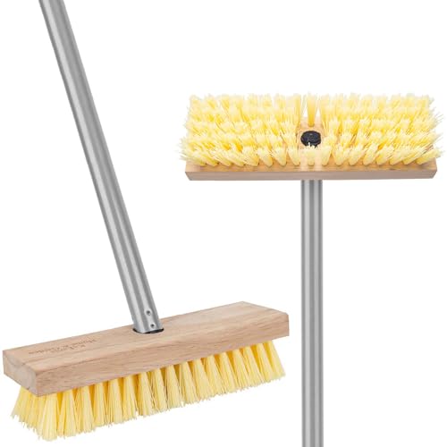 Spazzola per pavimenti con manico lungo per la pulizia del ponte, spazzola con setole rigide da 132 cm per doccia, bagno, barca, cemento, tappeti, garage, pulizia barca, piccola scopa da esterno