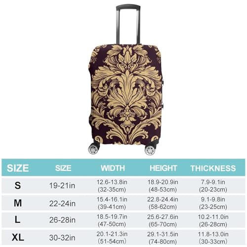 Damask Pattern Suitcase Cover Washable Luggage Cover Dust-proof Luggage Protector Cover Anti-Scratch Travel Suitcase Protector Fits 18-32 Inch Luggage2