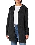 vero moda vmdoffy ls open hood cardi ga noos tll maglione cardigan, nero/dettaglio: mélange, s donna