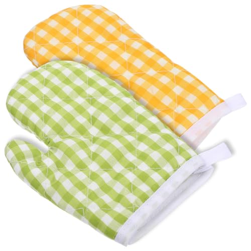 STOBAZA 2 guantes de cocina para horno para niños, resistentes al calor, para cocinar, hornear, cocina infantil, guantes antiquemaduras para microondas